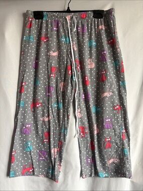 Women's Grey Cat-Print Lounge Pajama Pants - Multi Color